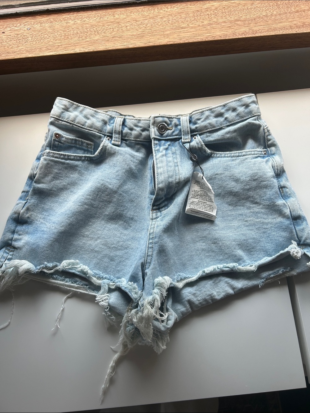 Light Blue Denim Cutoff Shorts - Women Denim Co.